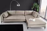 Rohová pohovka SIGNUM XL 315 CM taupe samet pravá