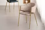2SET jídelní židle NOBLESSE šampaňská/zlatá samet