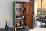 Vysoká komoda PEACOCK 3D 170 CM zelená masiv mango