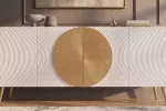 Komoda AURUM 180 CM bílá/zlatá masiv mango