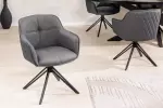 2SET židlo-křeslo EUPHORIA šedá kůže otočná 180°