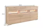 Komoda GRAND s LED osvětlením 180 CM hnědá masiv mango Komoda GRAND s LED osvětlením 180 CM hnědá masiv mango