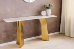 Konzolový stolek EXTRAVAGANCIA 140 CM bílá/zlatá mramor