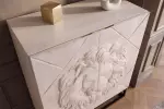 Vysoká komoda LION 3D 120 CM krémová masiv mango Vysoká komoda LION 3D 120 CM krémová masiv mango