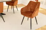 2SET jídelní židle AVIGNON 360° rezavě hnědá/černá žinylková tkanina