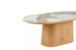 Jídelní stůl UNIQUE 200 CM bílý mramor/dýha ořech