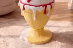 Odkládací stolek ICE CREAM 65 CM červený/bílý