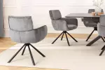 2SET jídelní židle UNIQUE šedá/černá otočná