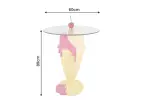 Barový stolek ICE CREAM 90 CM žlutý/růžový