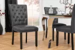 2SET zámecká židle CASTLE vintage černá umělá kůže