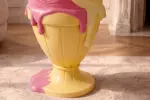 Odkládací stolek ICE CREAM 65 CM žlutý/růžový