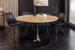 Kulatý jídelní stůl ATELIER II 120 CM přírodní/černá dubová dýha