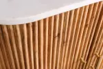 Vysoká komoda TRES CHIC 70 CM bílá/přírodní mramor/masiv mango