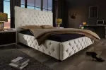 Postel PARIS CHESTERFIELD 180×200 CM béžová lněný potah