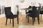 2SET židle CASTLE DELUXE II S RUKOJETÍ černá samet