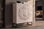 Vysoká komoda LION 3D 120 CM krémová masiv mango Vysoká komoda LION 3D 120 CM krémová masiv mango