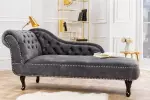Lenoška CHESTERFIELD šedá samet