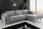 Rohová pohovka MANHATTAN 295 CM šedá texturovaná tkanina pravá