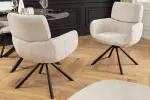 2SET jídelní židle UNIQUE šampaňská béžová/černá otočná