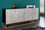Komoda ZEN CIRCLE 177 CM masiv mango - bílá / černá