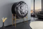 Vysoká komoda LION 140 CM černá masiv mango