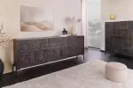 Komoda TRIBAL 3D 180 CM hnědá masiv mango