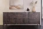 Komoda TRIBAL 3D 180 CM hnědá masiv mango