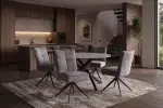 Jídelní židle LUGANO otočná 360° šedá/černá samet Jídelní židle LUGANO otočná 360° šedá/černá samet