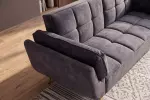 Pohovka BOUTIQUE 215 CM tmavě šedá samet rozkládací