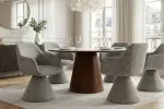 Jídelní židle AMBIENTO šedá žinylková tkanina otočná Jídelní židle AMBIENTO šedá žinylková tkanina otočná