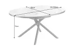 Kulatý jídelní stůl MIKADO MRAMOR 120-160 CM keramika rozkládací
