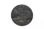 Kulatý jídelní stůl UNIQUE 120 CM šedý mramor/černá