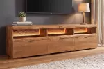 Televizní stolek GRAND s LED osvětlením 180 CM hnědý masiv mango Televizní stolek GRAND s LED osvětlením 180 CM hnědý masiv mango