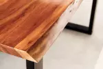 Jídelní stůl LIQUID 160 CM masiv akácie/modrý epoxidový pás
