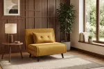 Rozkládací křeslo SMART MULTIFUNCTION 100 CM tmavě žluté samet Rozkládací křeslo SMART MULTIFUNCTION 100 CM tmavě žluté samet