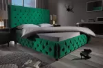 Postel PARIS CHESTERFIELD 180×200 CM tmavě zelená samet