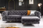 Taburet MODERN BAROCCO XL 90 CM tmavě šedý samet Taburet MODERN BAROCCO XL 90 CM tmavě šedý samet