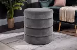 Taburet s ÚP VOQUE 50 CM šedá samet