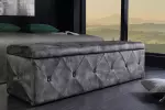 Lavice CHESTERFIELD 140 CM antik šedá s úložným prostorem
