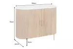 Komoda TRES CHIC 105 CM bílá/přírodní mramor/masiv mango