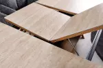 Rozkládací jídelní stůl UNIQUE 160-200 CM keramika travertin/dýha dub