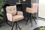Barová židle BIG GEORGE šampaňská béžová otočná