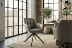 2SET jídelní židle PAPILLON taupe/černá pravá kůže otočná 2SET jídelní židle PAPILLON taupe/černá pravá kůže otočná