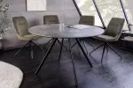 Kulatý jídelní stůl ATELIER 100 CM šedá/černá melaminová dýha