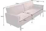 Pohovka COUTURE 195 CM šampaňská rozkládací samet
