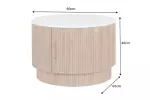 Konferenční stolek TRES CHIC 60 CM bílá/přírodní mramor/masiv mango