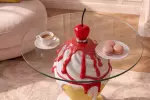 Odkládací stolek ICE CREAM 65 CM červený/bílý