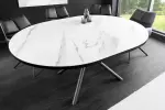Kulatý jídelní stůl MIKADO MRAMOR 120-160 CM keramika rozkládací