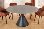 Kulatý jídelní stůl SIGNATURE 135 CM šedá/černá keramika