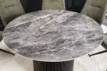 Kulatý jídelní stůl UNIQUE 120 CM šedý mramor/černá